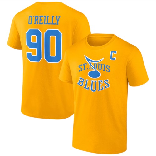 Men's St. Louis Blues #90 Ryan O'Reilly Yellow T-Shirt